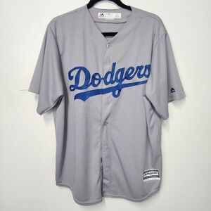 Los Angeles Dodgers Jersey Large Cody Bellinger Gray Majestic CoolBase Made USA